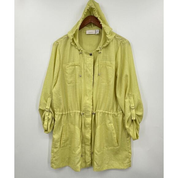 Chicos Travelers Ava Jacket Womens Size Medium Ultra Lightweight Green - Picture 1 of 8